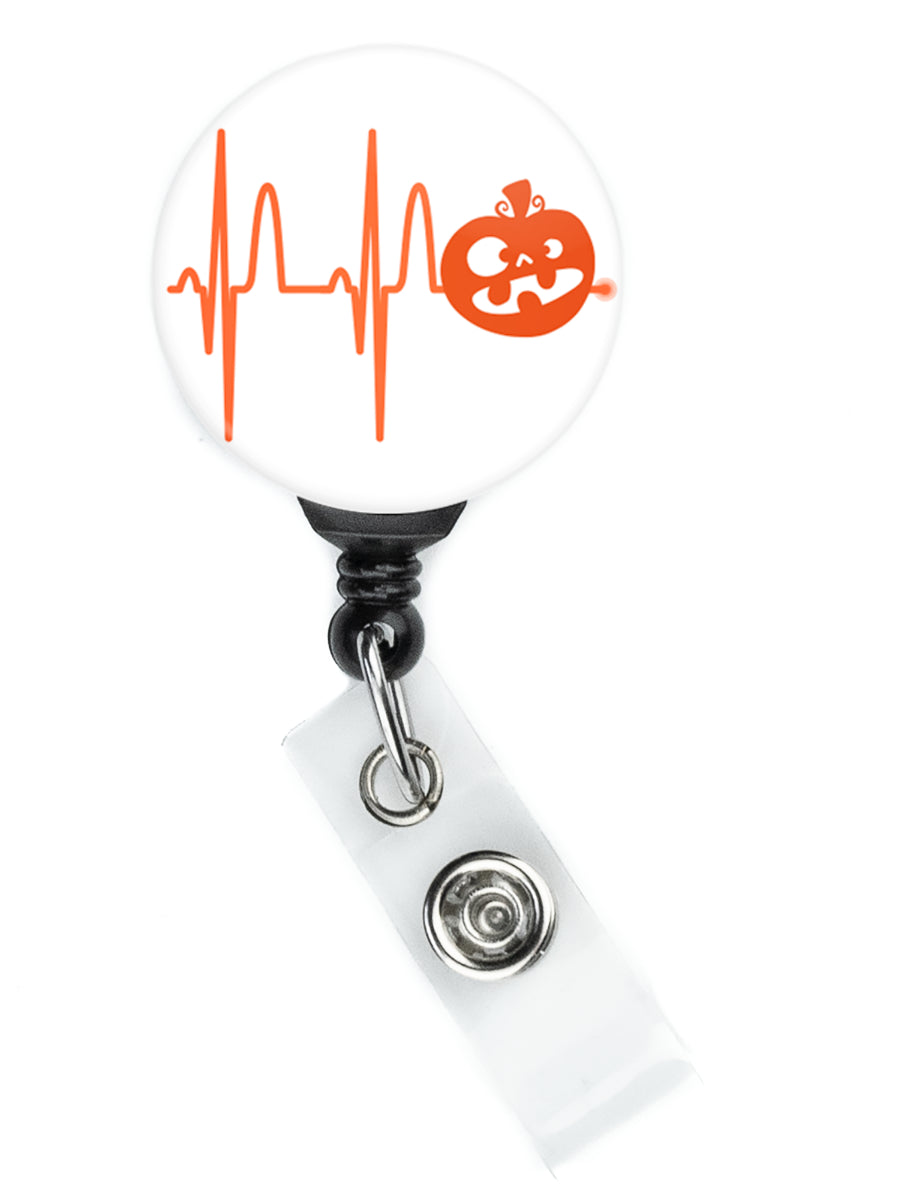 Pumpkin Nurse Heartbeat Lifeline Badge Reel - ReactionReels