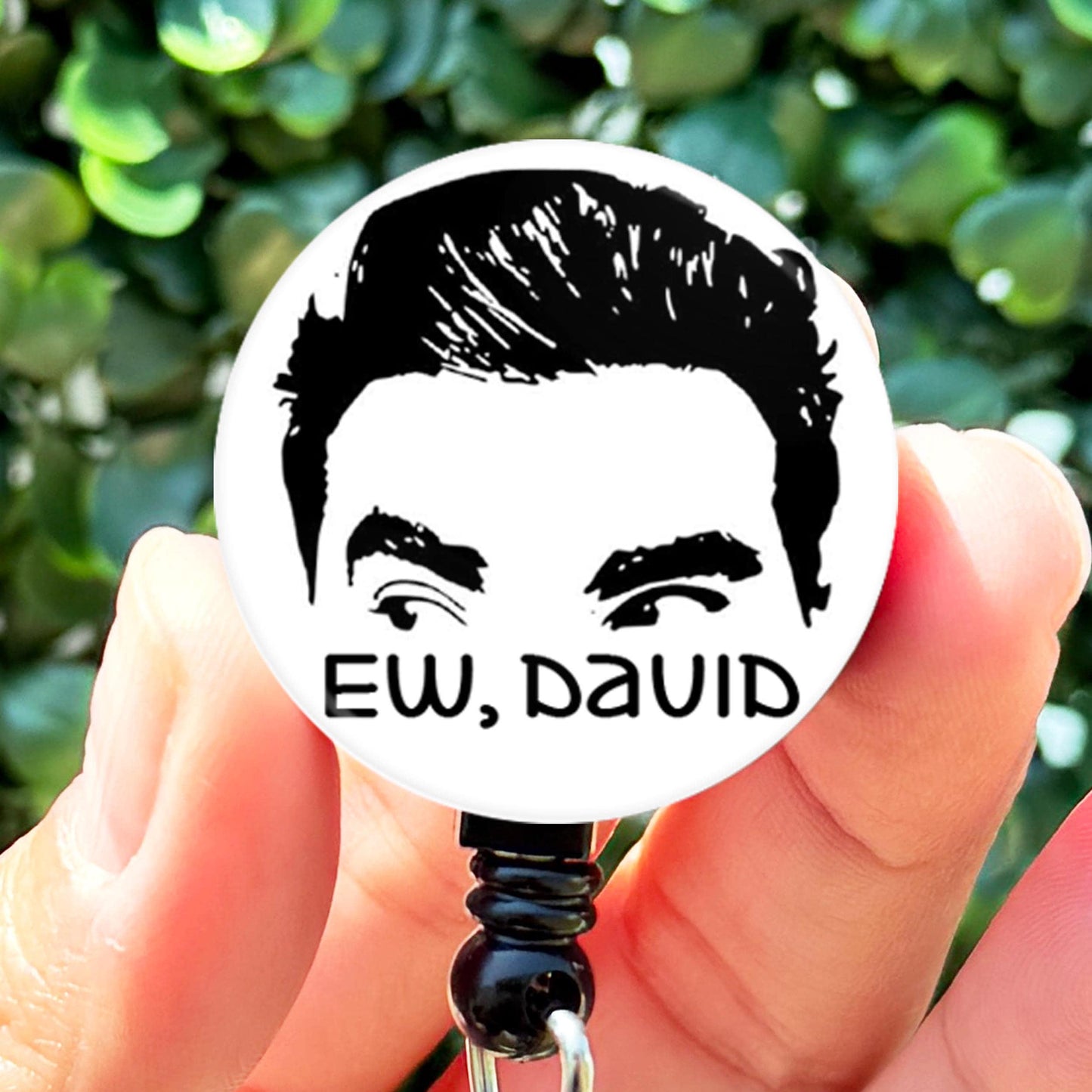 Schitt's Creek Dan Levy Ew David Retractable Badge Reel with Swing Clip and 34 Inch Cord