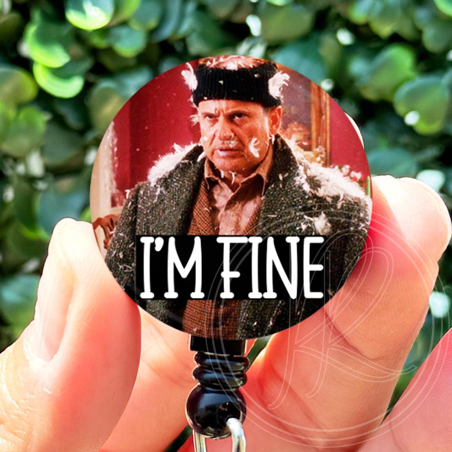 I'm Fine Home Alone Harry  Nurse Badge Reel Funny  ID Badge Holder  Nurse Gift  Nurse Badge Holder  ID Holder - ReactionReels