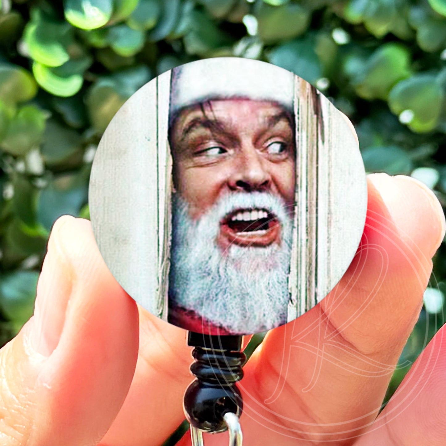 Christmas The Shining Johnny Here's Santa Parody  Nurse Badge Reel Holder  Nurse Gift  Nurse Badge