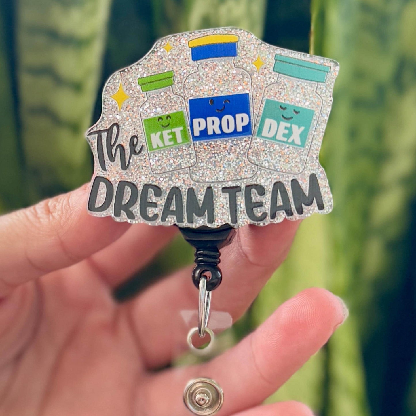 Funny Acrylic Badge Reel  Dream Team Meds IV Pharmacy  Nurse Badge Reel  ID Badge Holder  Nurse Gift  Nurse Badge Holder