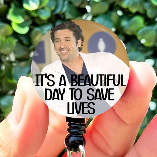 Greys Anatomy Beautiful Day to Save Lives  Nurse Badge Reel  ID Badge Holder  Nurse Gift  Cute Nurse Badge Hold