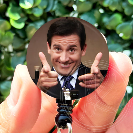 The Office Michael Scott Finger Guns  Nurse Badge Reel  Nurse ID Badge Holder  Nurse Gift