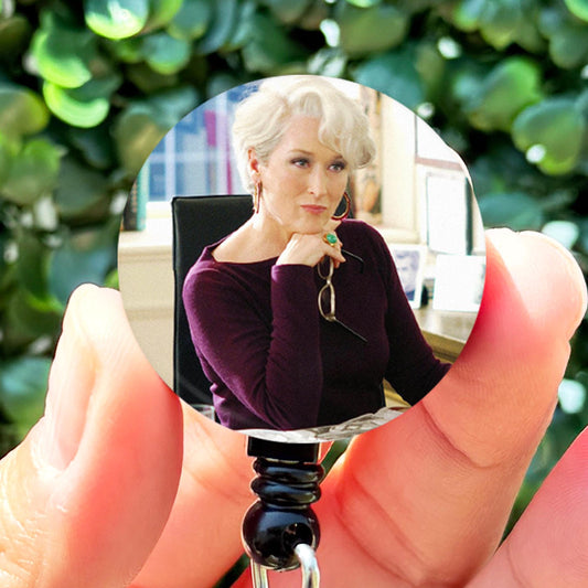 The Devil Wears Prada Meryl Streep Miranda Sarcastic Face  Nurse ID Badge Reel Holder  Nurse Gift  Cute Nurse Ba