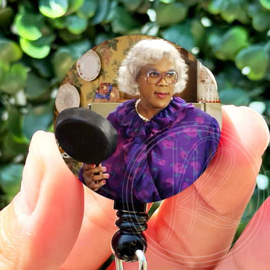 Madea Frying Pan Try Me Meme  Nurse Badge Reel  ID Badge Holder  Nurse Gift  Nurse Badge Holder