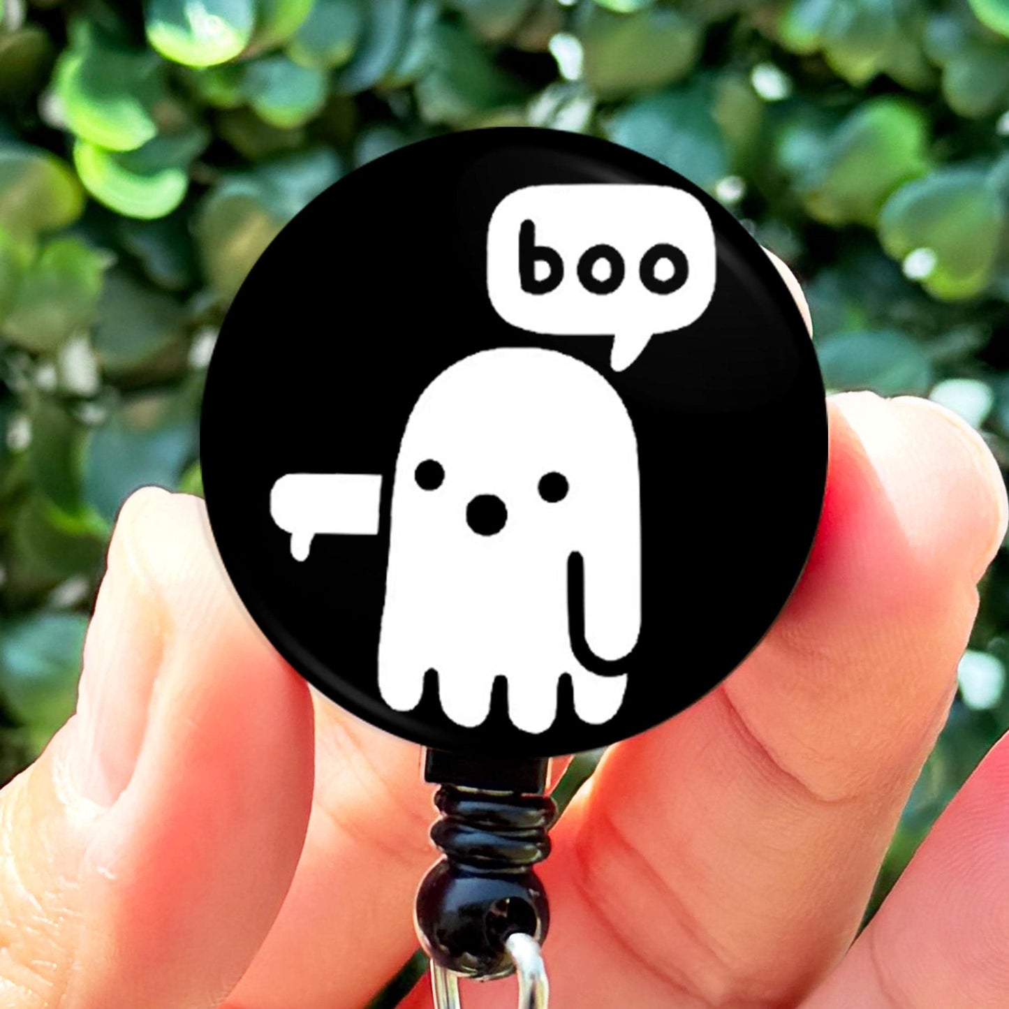 Disapproving BOO Ghost Halloween  Nurse Badge Reel Funny  ID Badge Holder  Nurse Gift  Nurse Badge Holder  ID Hold