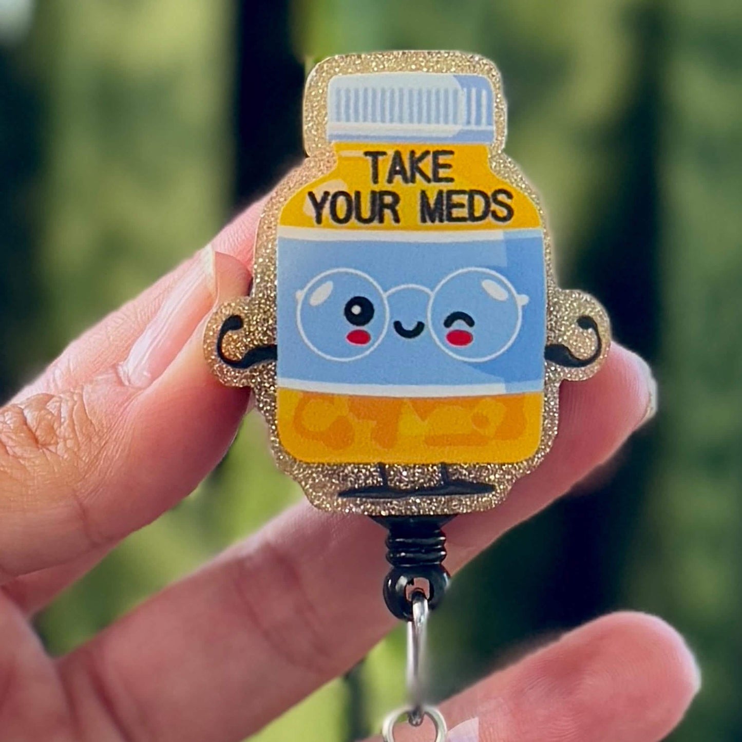 Funny Acrylic Pharmacy Badge Reel  Take Your Meds Cute Pill Bottle Pharmacy  Nurse Badge Reel