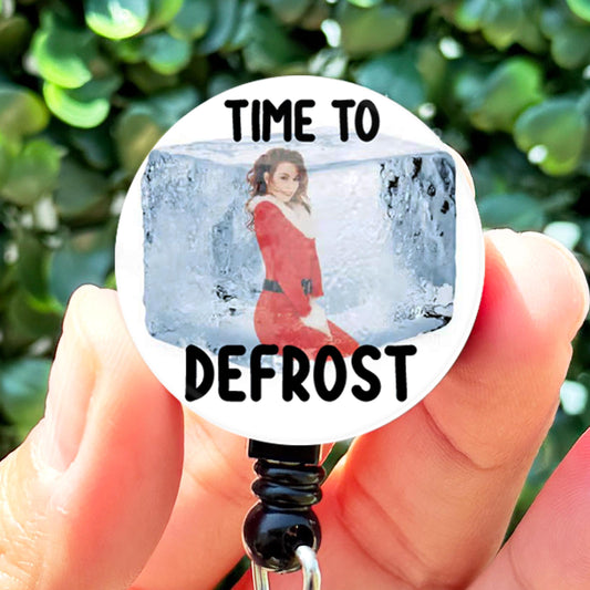 Christmas Frozen Mariah Time To Defrost  Nurse ID Badge Reel Holder  Nurse Gift  Nurse Badge