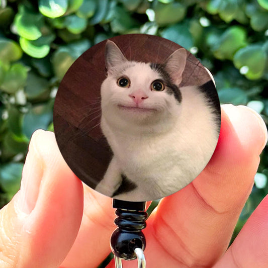 Polite Cat Meme  Nurse Badge Reel Funny  ID Badge Holder  Nurse Gift  Nurse Badge Holder  Cute ID Badge Reel