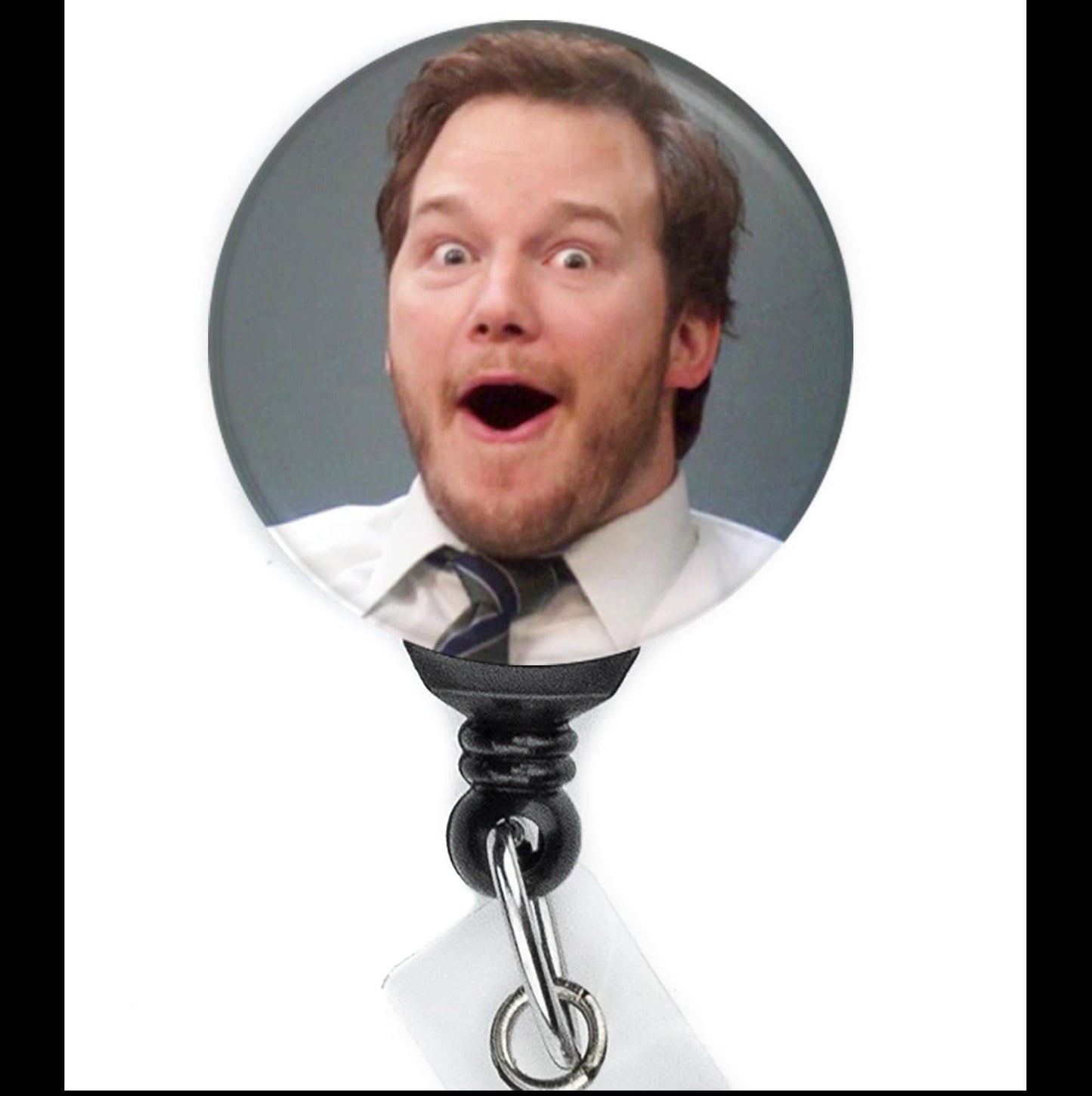 Parks and Rec Andy Dwyer Surprised Meme  ID Badge Holder  Nurse Gift  Nurse Badge Reel  ID Holder  Cute ID Badge - ReactionReels