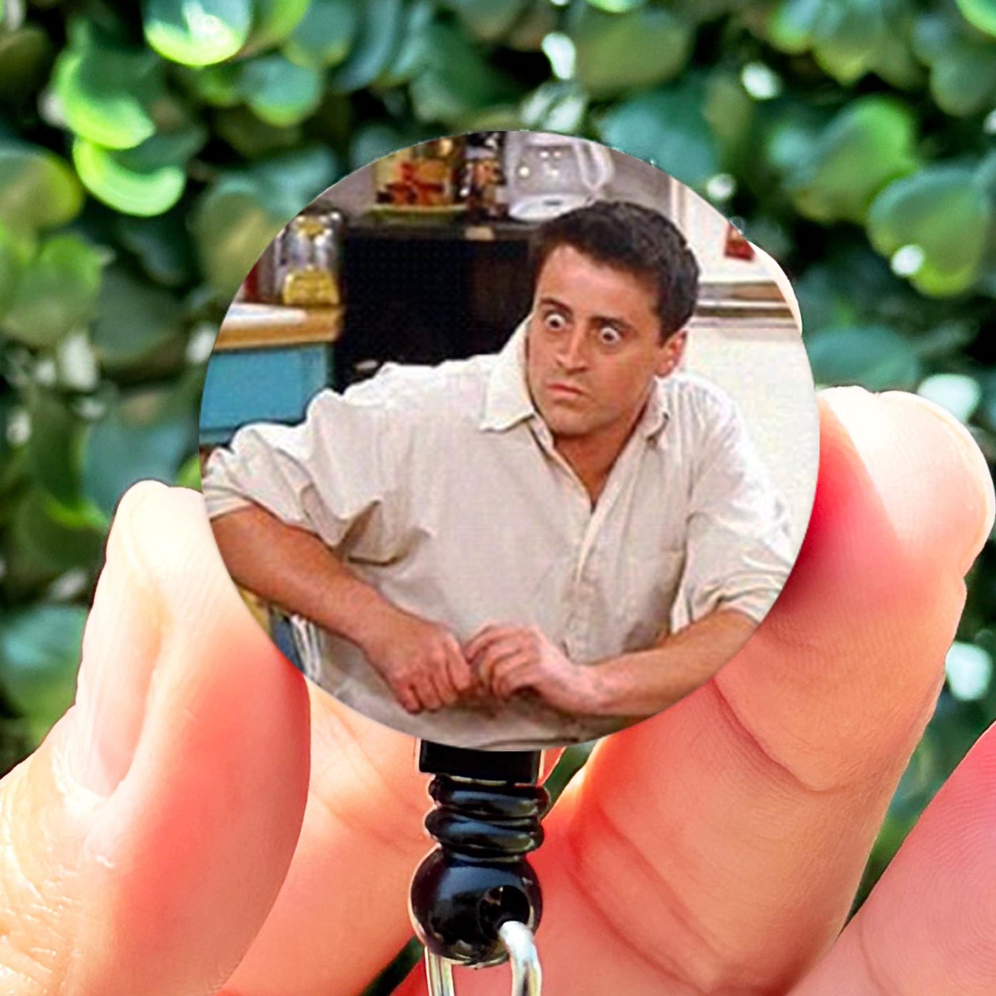Friends Joey Reaction Meme Retractable Badge Reel with Swing Clip and 36 Inch Cord, - ReactionReels