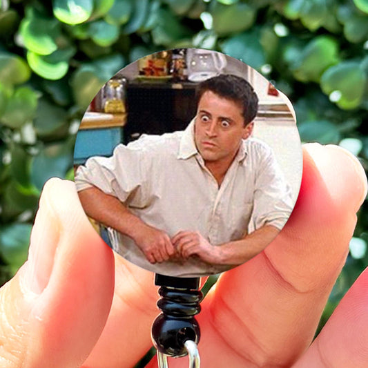 Friends Joey Reaction Meme Retractable Badge Reel with Swing Clip and 36 Inch Cord,