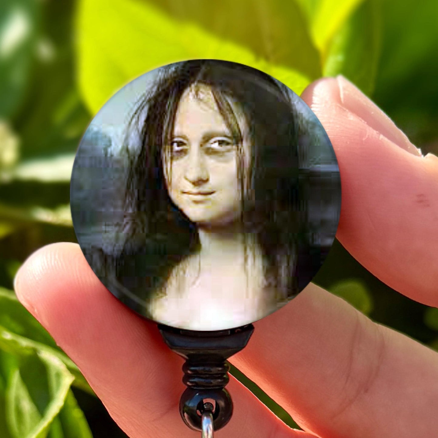 Tired Mona Lisa Stressed Parody  Nurse Badge Reel  ID Badge Holder  Nurse Gift  Nurse Badge Holder  Cute ID Holder