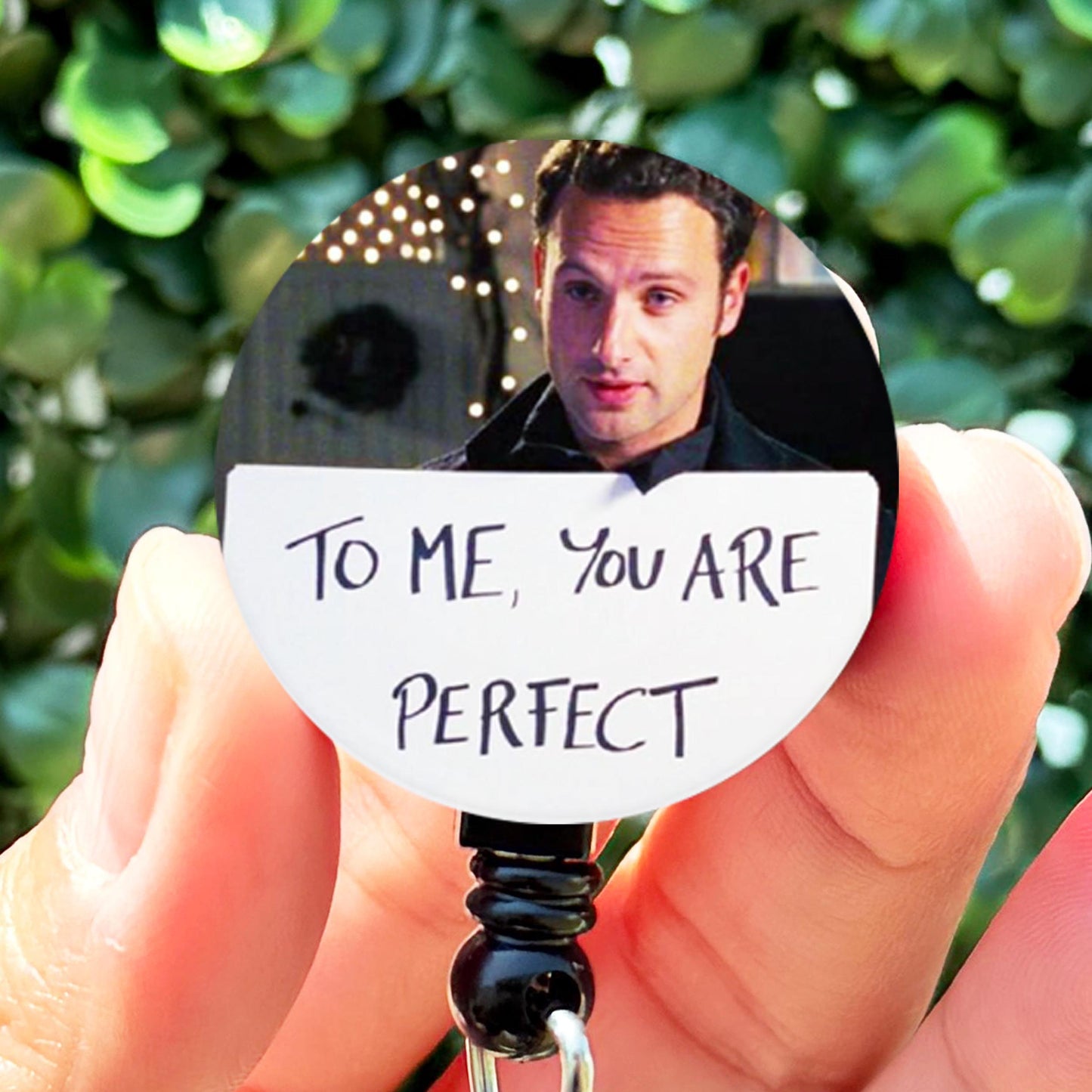 Christmas Love Actually To Me You Are Perfect  Nurse ID Badge Reel Holder  Nurse Gift