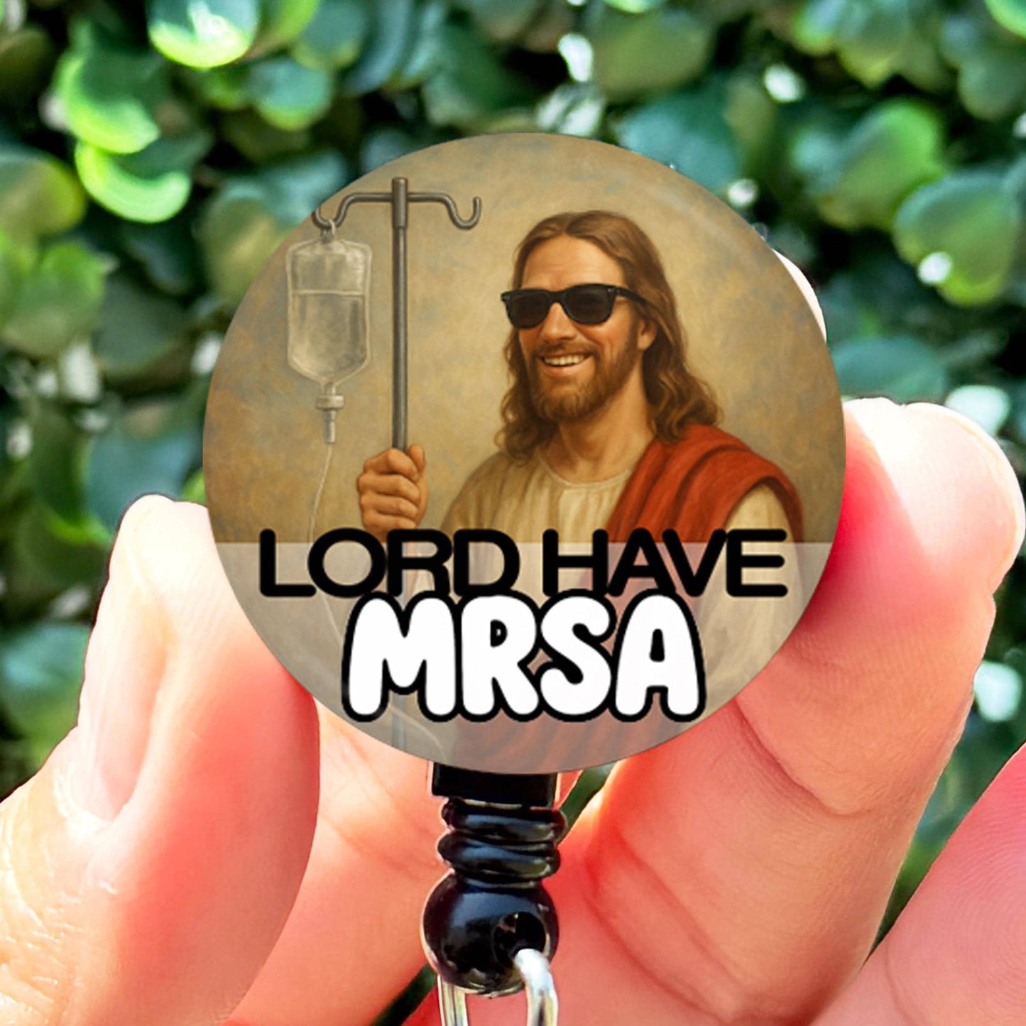 Funny ID Badge Reel  Lord Have MRSA  Funny Jesus Badge Reel  Badge Holder  Nurse Gift  Nurse Badge Reel  Cute ID Badge Reel