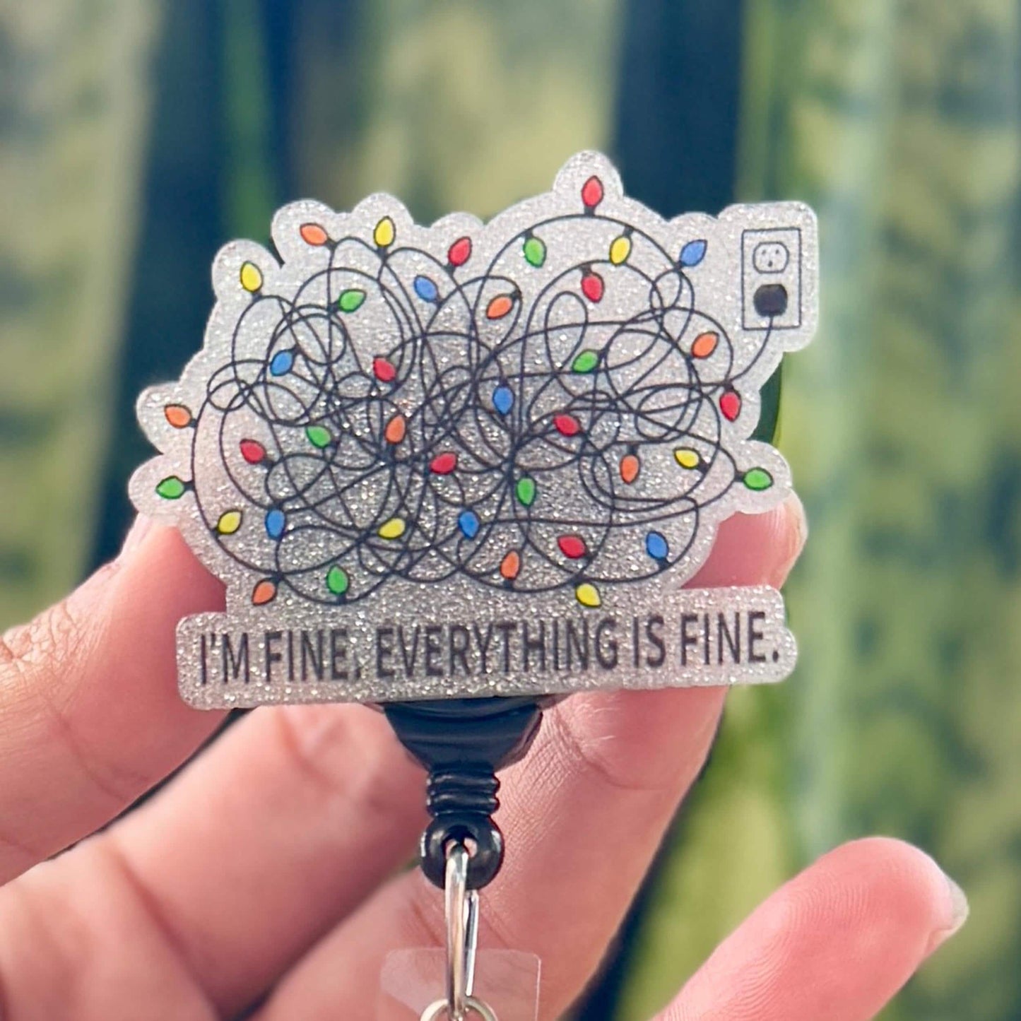 Funny Acrylic Badge Reel  Everything's Fine Tangled Lights  Nurse Badge Reel  ID Badge Holder  Nurse Gift  Nurse Badge Holder