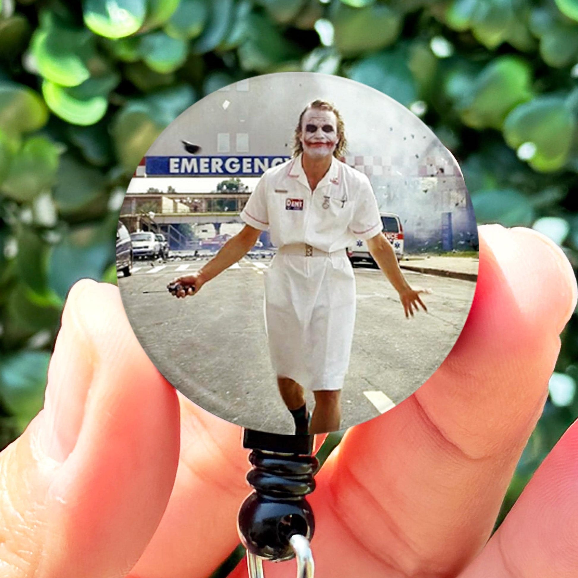 Joker Crazy Explosion  Nurse Badge Reel Funny  ID Badge Holder  Nurse Gift  Nurse Badge Holder  ID Holder - ReactionReels