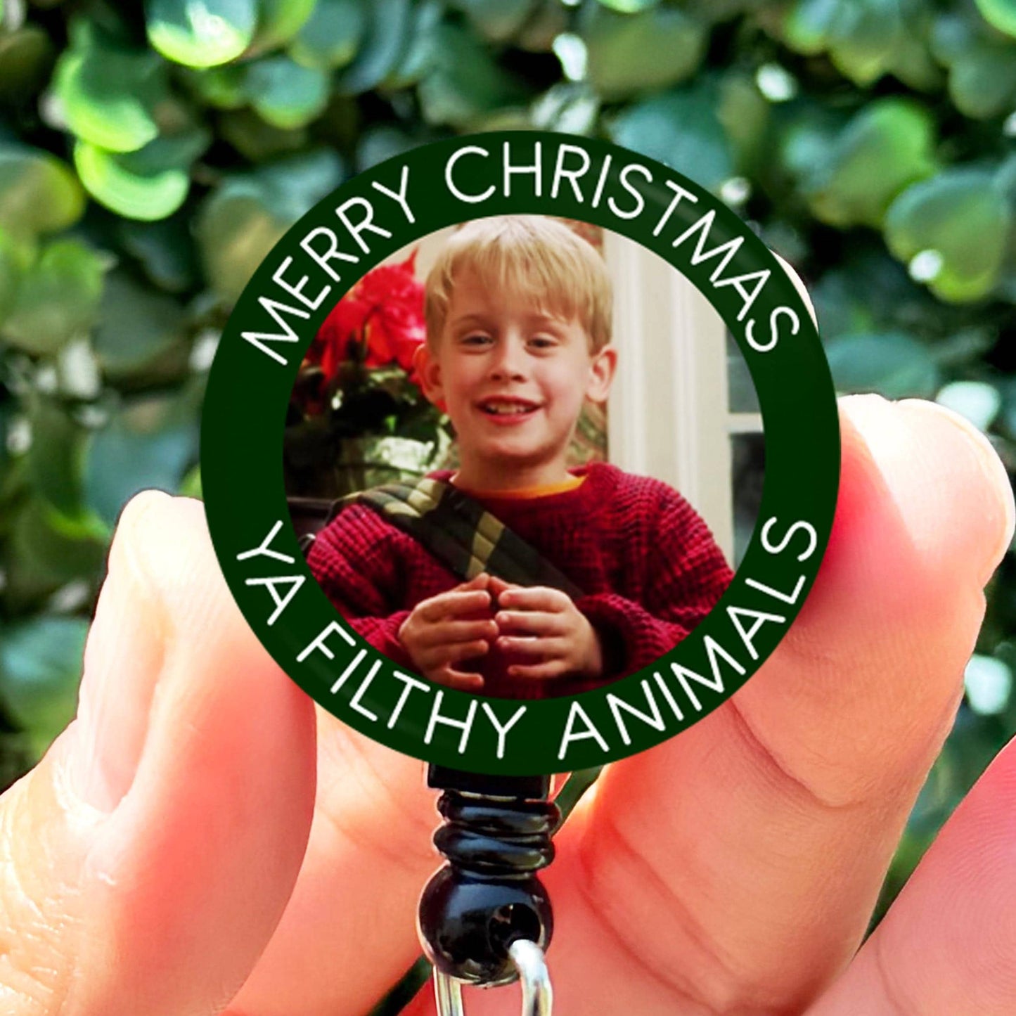 Funny Christmas Badge Reel  Home Alone Kevin Merry Christmas Ya Filthy Animals  Nurse Badge Reel