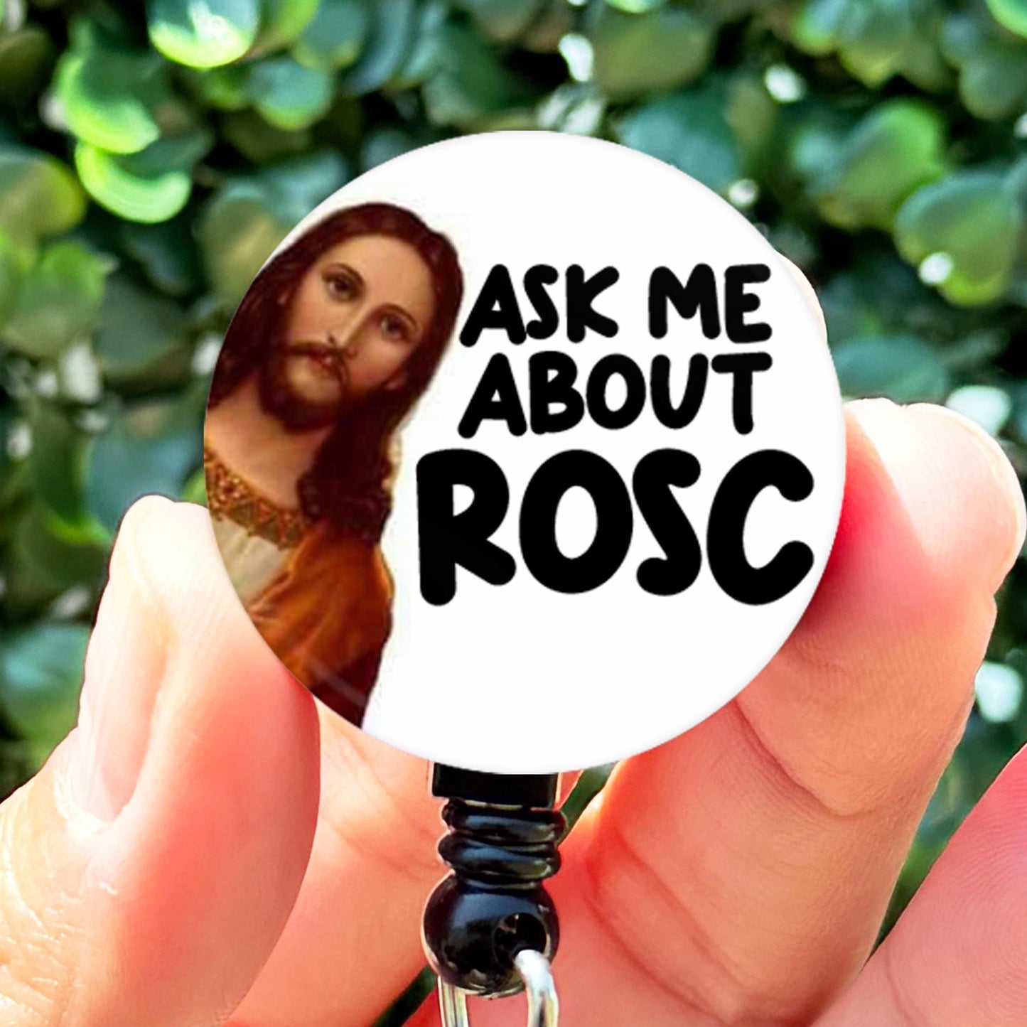 Christian Badge Reel  Funny Jesus ROSC  Bible Religious God  Nurse ID Badge Reel Holder  Nurse Gift  Nurse Badge