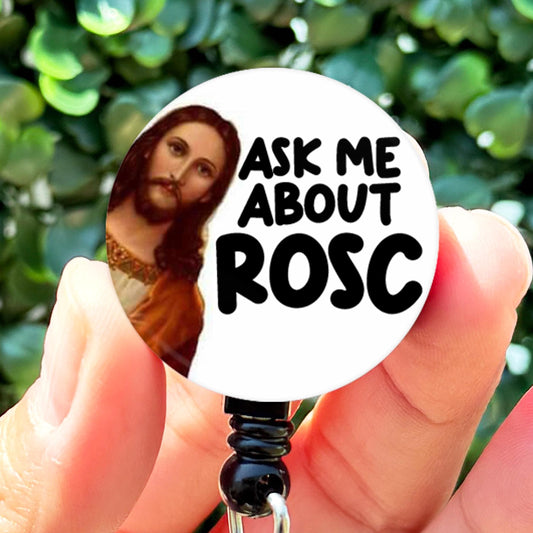 Christian Badge Reel  Funny Jesus ROSC  Bible Religious God  Nurse ID Badge Reel Holder  Nurse Gift  Nurse Badge