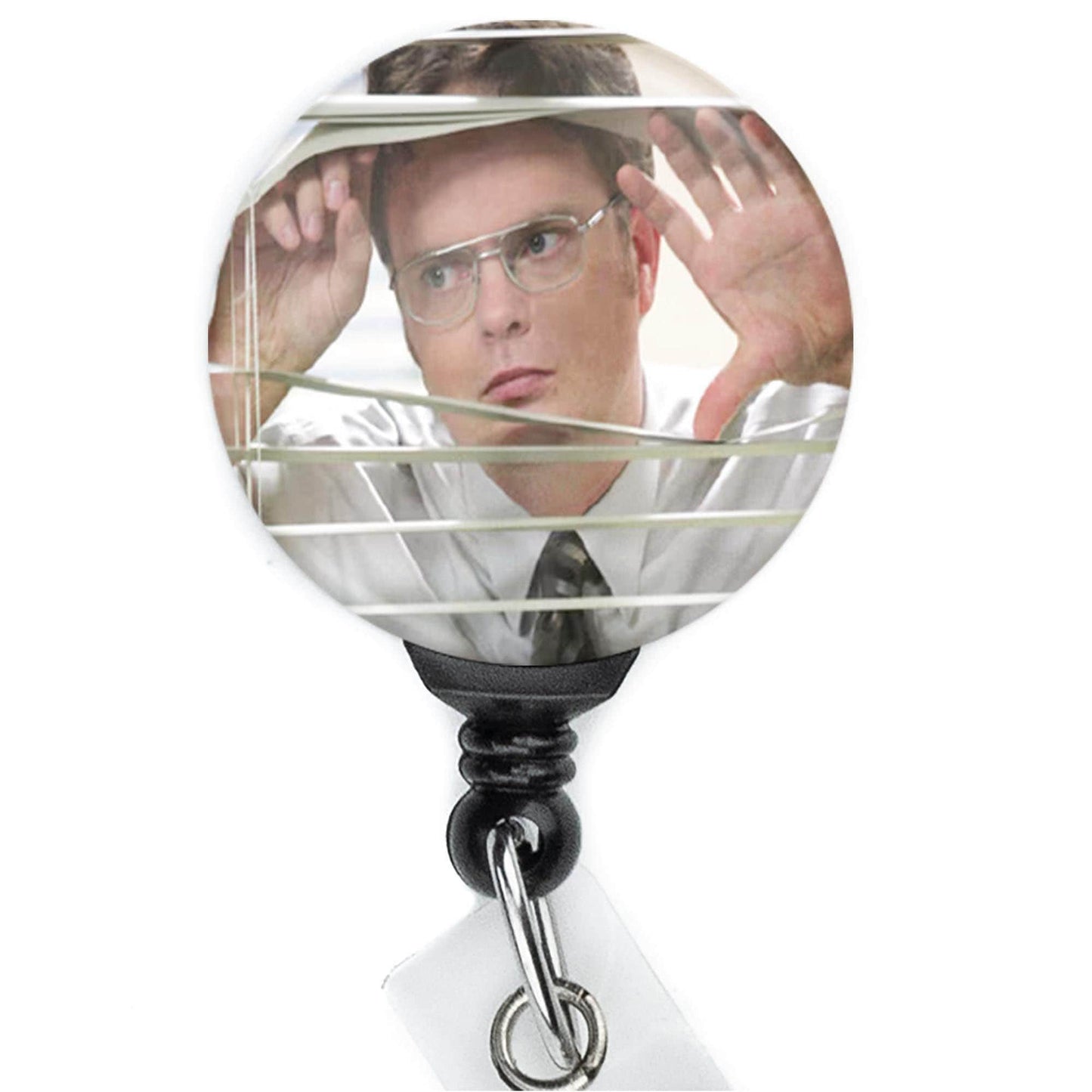 Funny ID Badge Reel  The Office Dwight Shrute Peeping Blinds Meme  ID Badge Holder  Nurse Gift  Nurse Badge Reel  Cute ID Reel