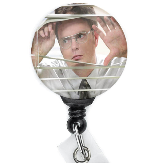 Funny ID Badge Reel  The Office Dwight Shrute Peeping Blinds Meme  ID Badge Holder  Nurse Gift  Nurse Badge Reel  Cute ID Reel