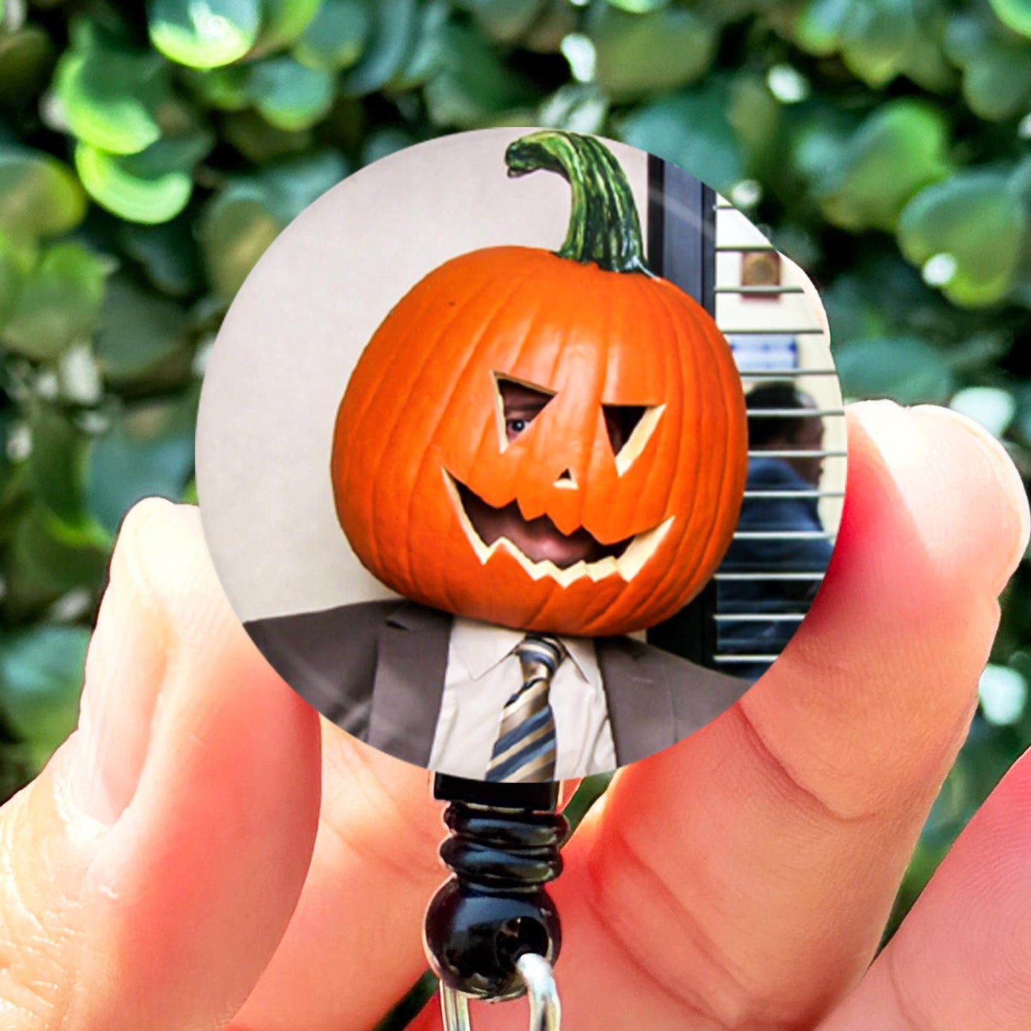 The Office Dwight Shrute Pumpkin Halloween  Nurse Badge Reel  ID Badge Holder  Nurse Gift  Nurse Badge Holde