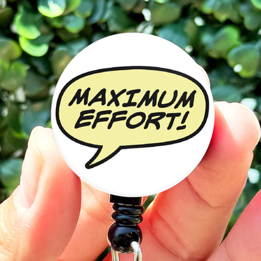 Maximum Effort  Nurse Badge Reel Funny  ID Badge Holder  Nurse Gift  Nurse Badge Holder  ID Holder  Cute Bad