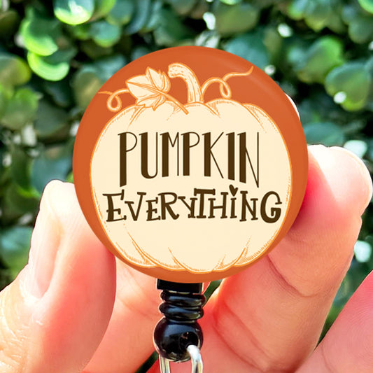 Fall Badge Reel  Halloween Themed Pumpkin Everything Fall    ID Badge Holder  Nurse Gift  Nurse Badge Holder