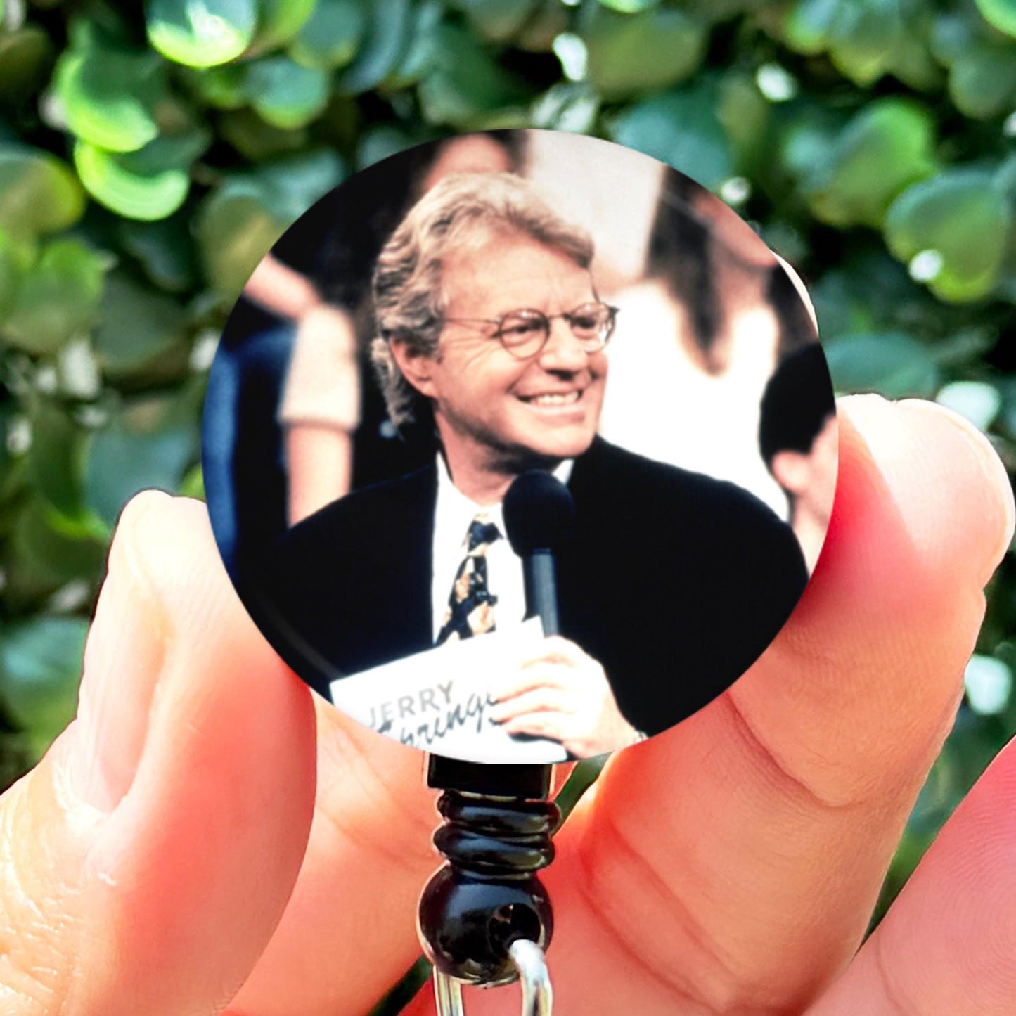 Jerry Springer WTF Face  Nurse ID Badge Reel Holder  Nurse Gift  Nurse Badge