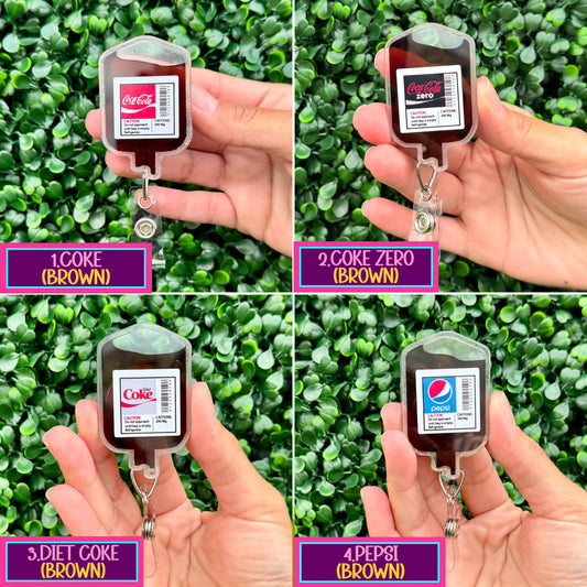 Nurse Badge Reel – Cute Retractable Badge Holder for Nurses and Medical Staff, IV Bag Theme - Mtn Dew Baja Blast