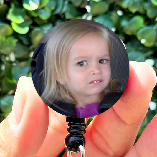 Nurse Funny Side Eye Meme Retractable Badge Reel with Swing Clip and 34 Inch Cord