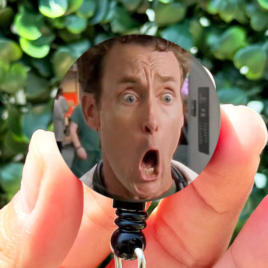 Scrubs Dr. Cox Surprised Face  Nurse ID Badge Reel Holder  Nurse Gift  Nurse Badge    ID Hold