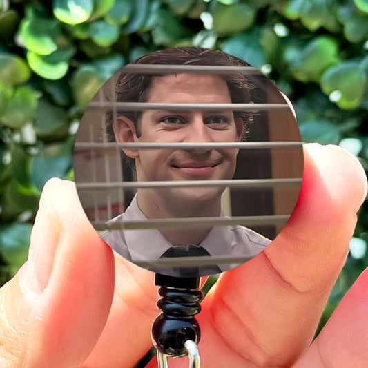 The Office Jim Blinds Smirk Meme  Nurse Badge Reel Funny  ID Badge Holder  Nurse Gift  Nurse Badge Holder  Cute ID