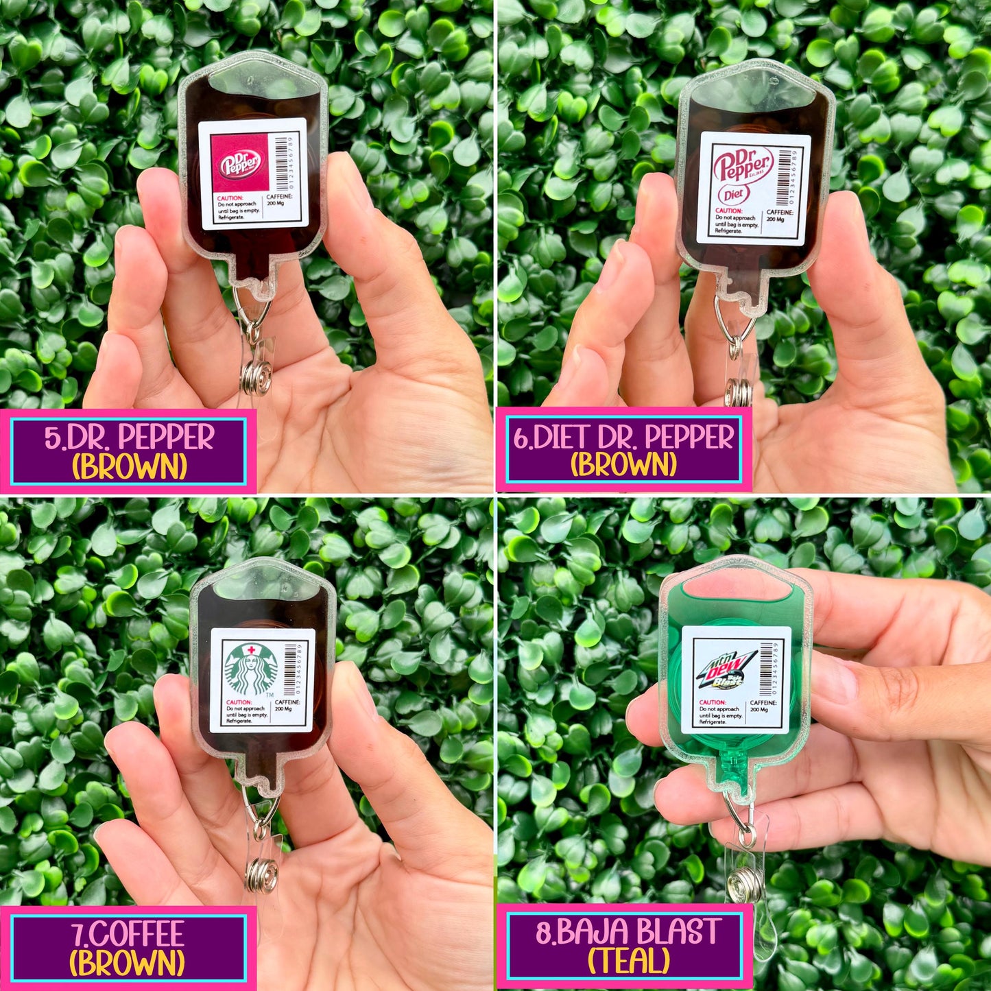 Nurse Badge Reel – Cute Retractable Badge Holder for Nurses and Medical Staff, IV Bag Theme - Coke