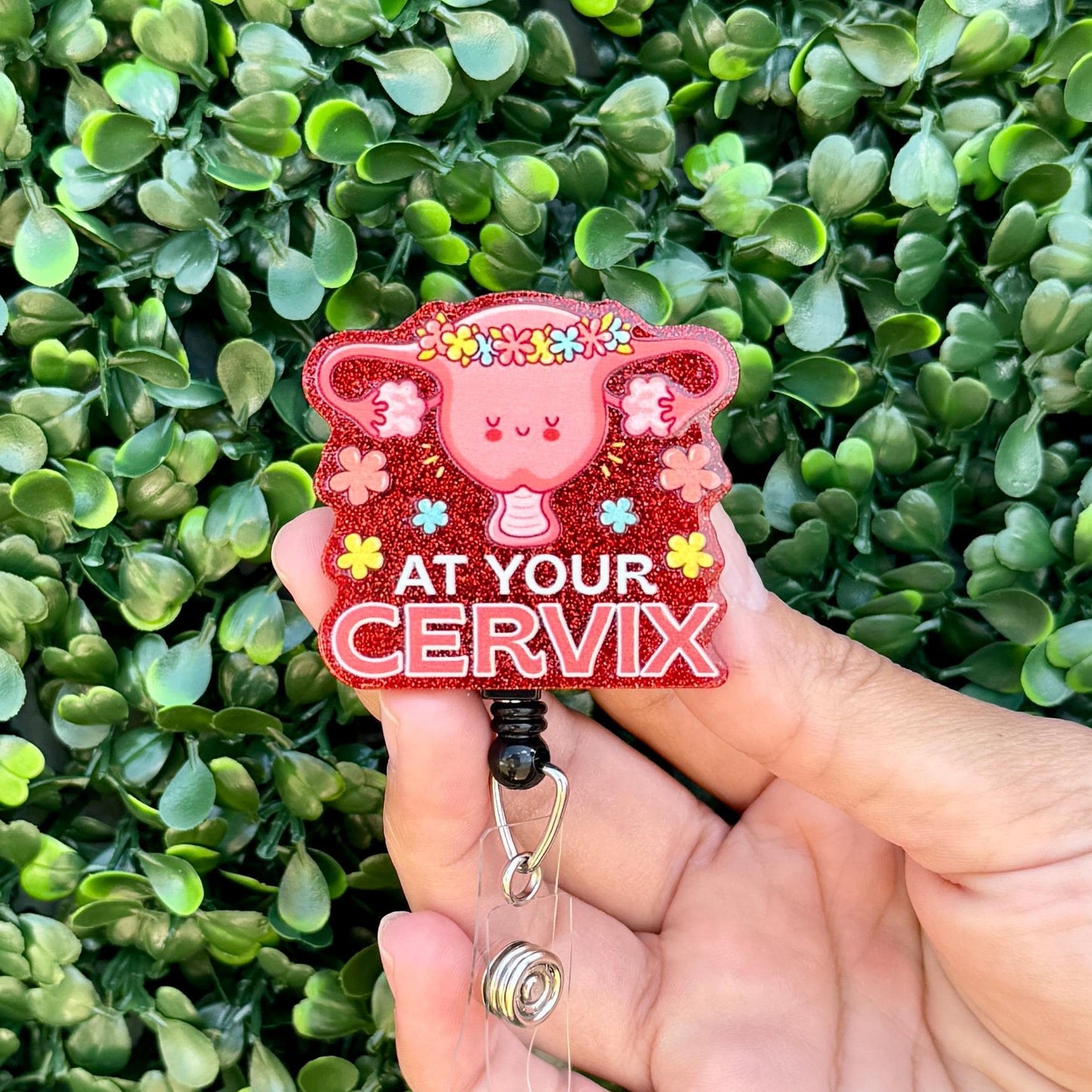 Funny Acrylic Badge Reel  At Your Cervix  Nurse Badge Reel  ID Badge Holder  Nurse Gift  Nurse Badge Holder  Cute OBGYN ID Reel