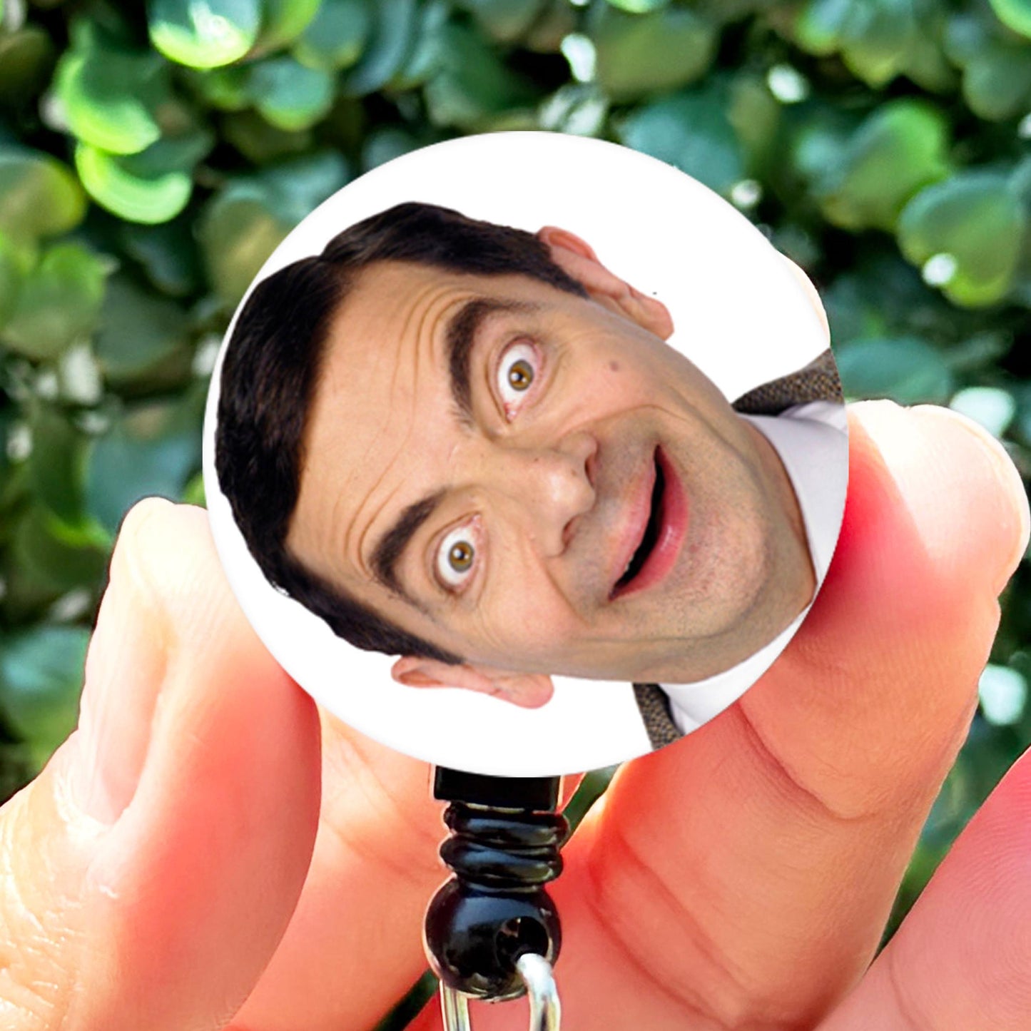 Goofy Happy Face Popping In Meme Nurse Badge Reel