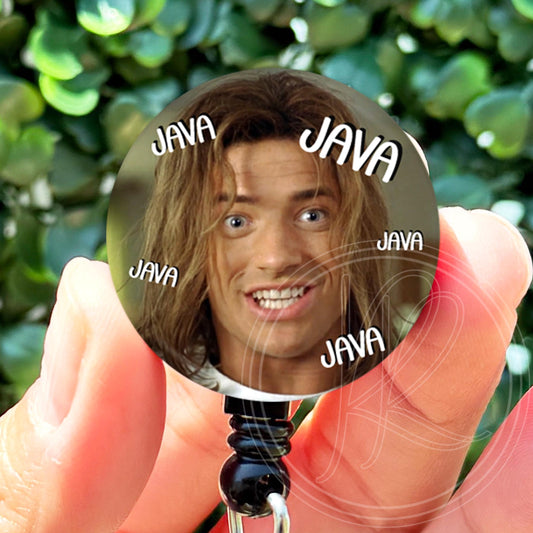 George of the Jungle Jazzed on Java  Nurse Badge Reel  ID Badge Holder  Nurse Gift  Cute Badge Holde