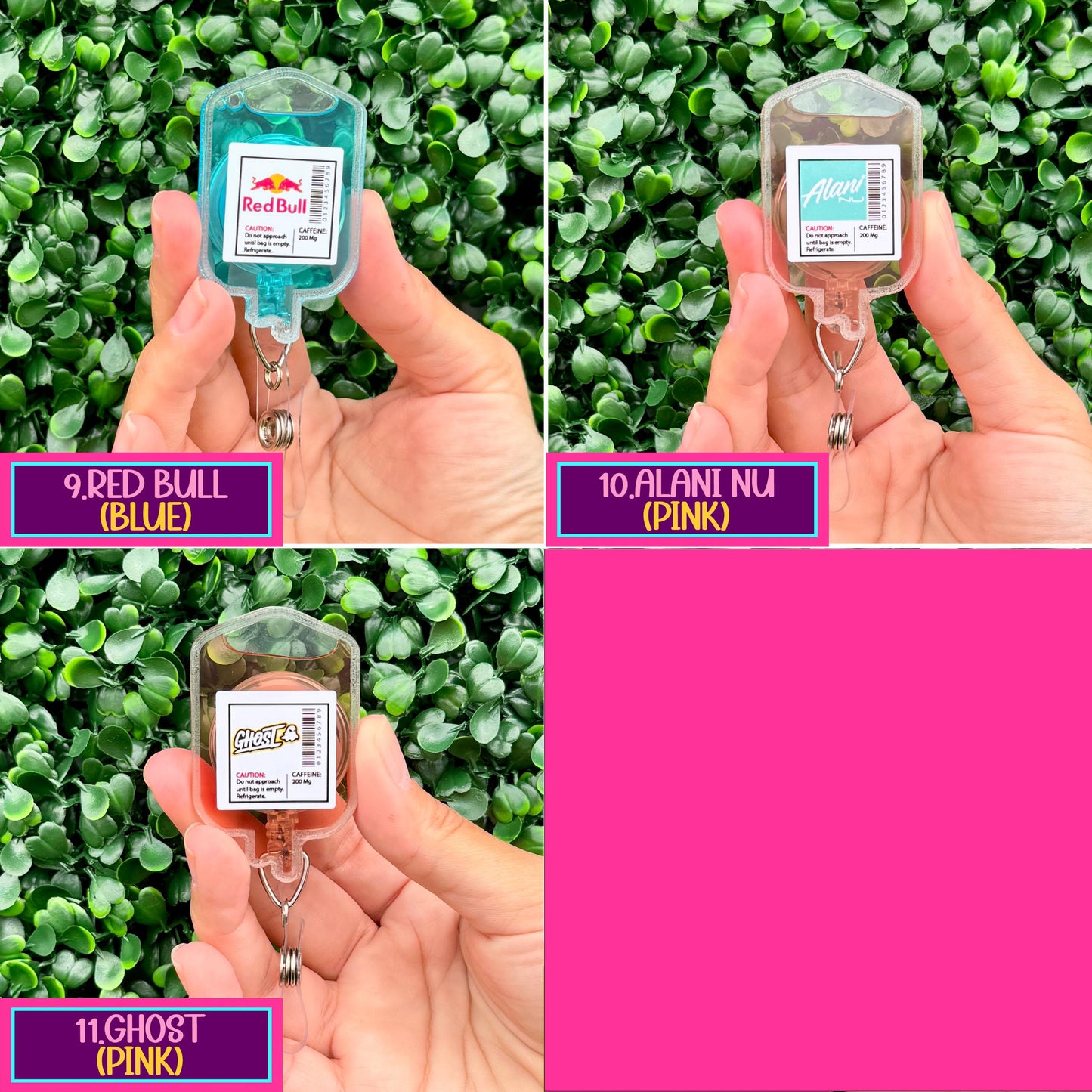 Nurse Badge Reel – Cute Retractable Badge Holder for Nurses and Medical Staff, IV Bag Theme - Mtn Dew Baja Blast