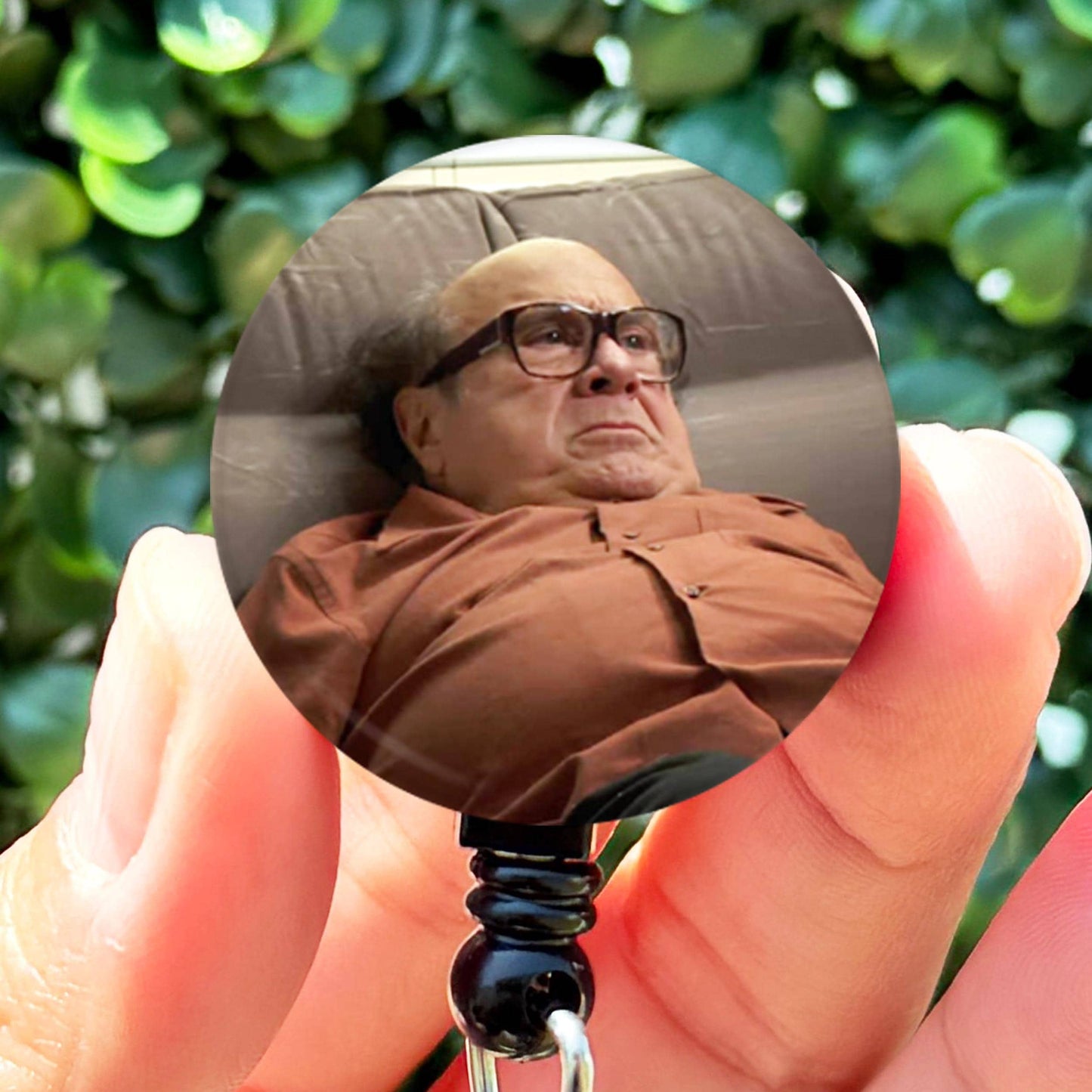 Always Sunny Frank Defeated Exhausted Retractable Badge Reel with Swing Clip and 36 Inch Cord