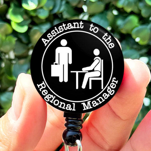 Funny ID Badge Reel  The Office Assistant To The Regional Manager  ID Badge Holder  Nurse Gift  Nurse Badge Reel  Cute ID Badge Reel