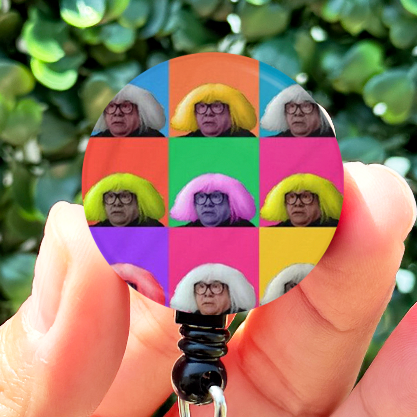 Always Sunny Frank Wig Collage Retractable Badge Reel with Swing Clip and 36 Inch Cord