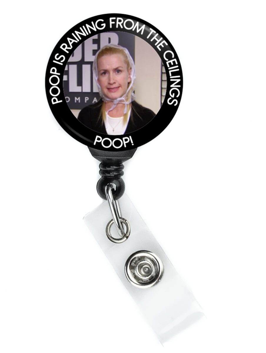 The Office Angela Raining Poop From The Ceilings Meme Badge Reel - ReactionReels