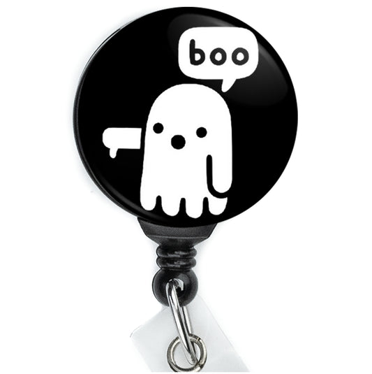 Disapproving BOO Ghost Halloween Badge Reel - ReactionReels