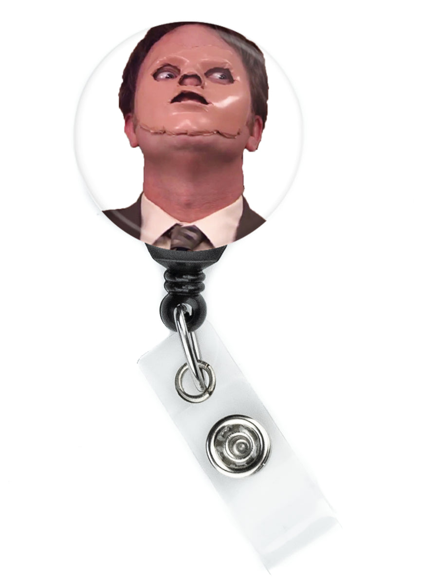 The Office Dwight Schrute CPR Mask Badge Reel - ReactionReels