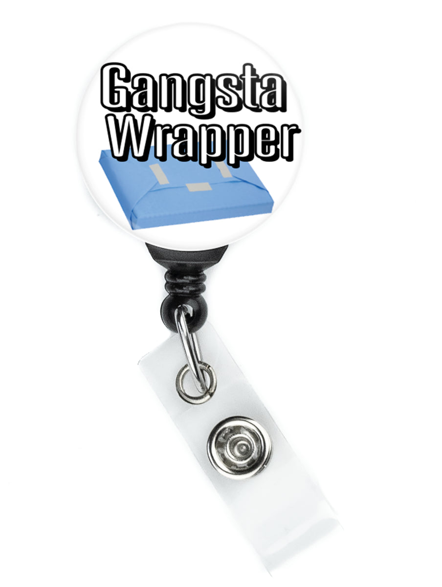 Gangsta Wrapper SPD Wrap Surgical Tech Scrub Tech Badge Reel - ReactionReels