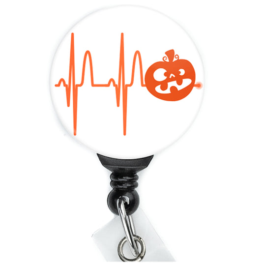 Pumpkin Nurse Heartbeat Lifeline Badge Reel - ReactionReels