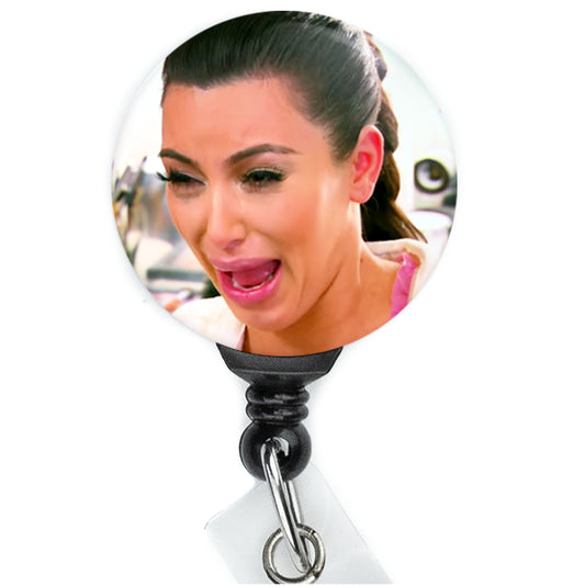 Kim K Cry Face Meme Badge Reel - ReactionReels