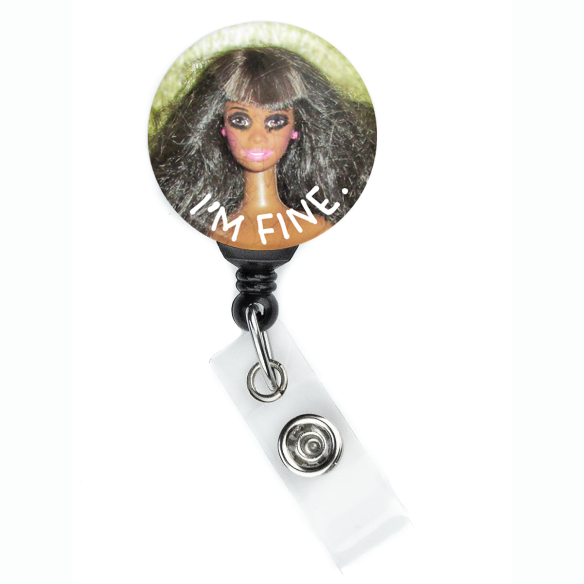 I'm Fine Messy Doll Ethnic Badge Reel - ReactionReels