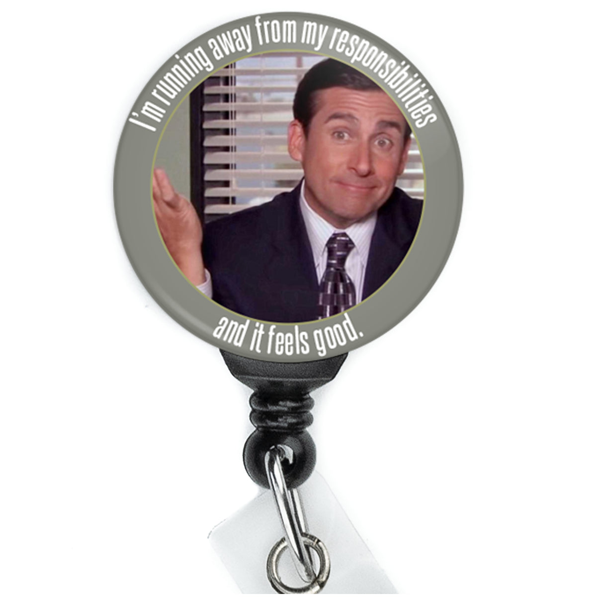 The Office Michael Scott Running Away From My Responsibilities Meme Badge Reel - ReactionReels